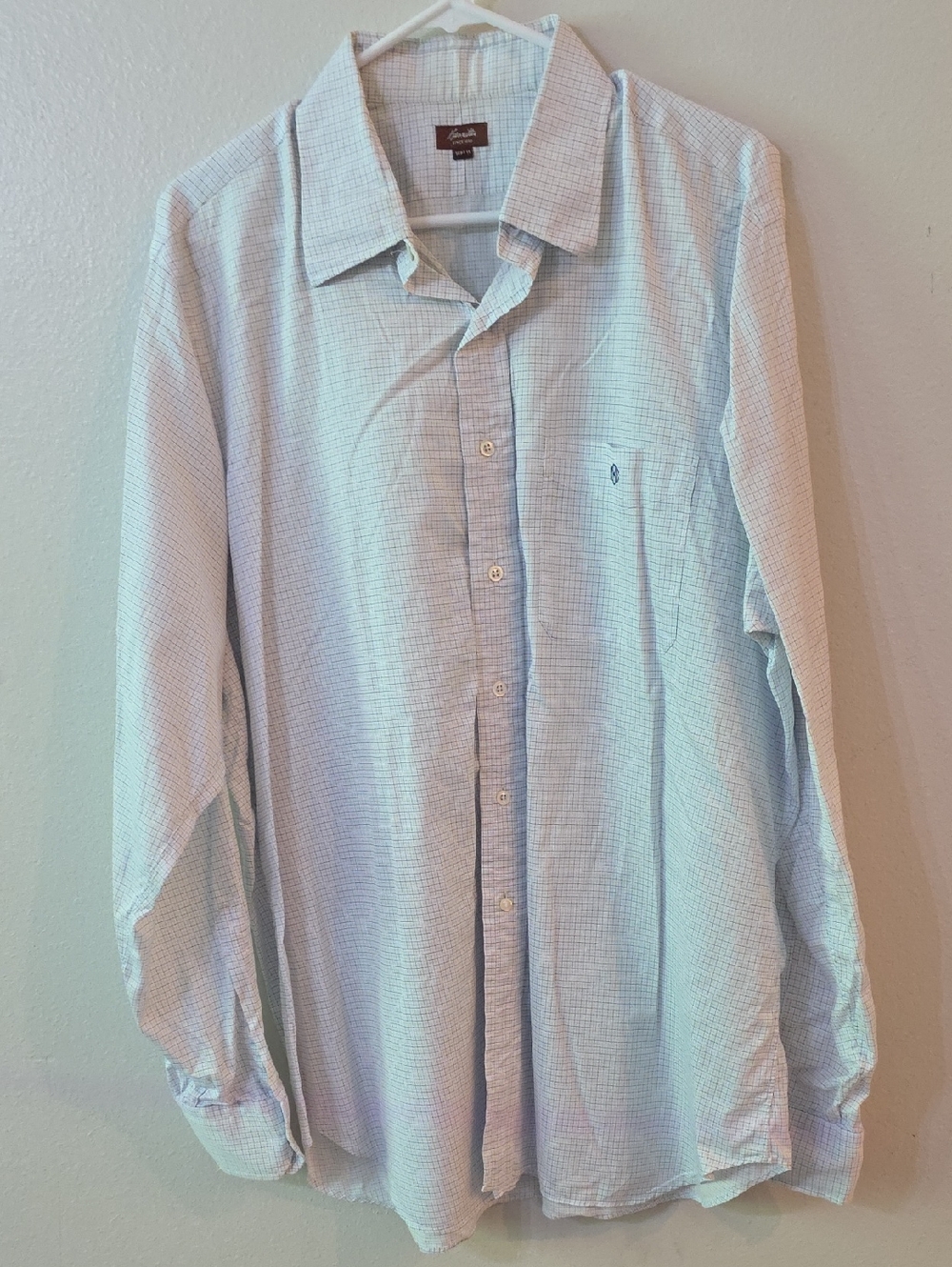 Hamilton Xl Men's Light Blue Checked Dress Shirt